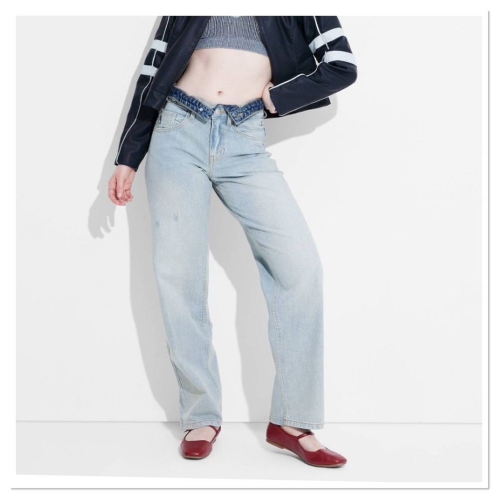 Women's Mid Rise 90’s Relaxed Straight Jeans Wild Fable Light Blue